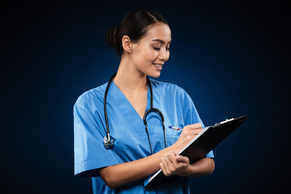 Professional nurse with stethoscope